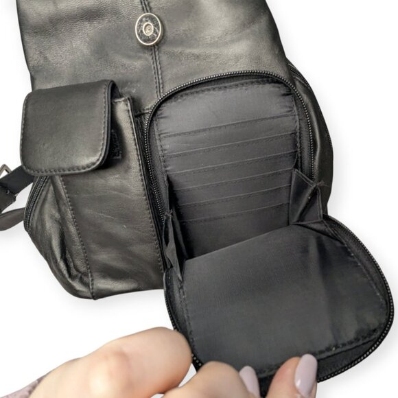 Wilsons Leather Pelle Studio Black Soft Leather Backpack Purse - Picture 15 of 16